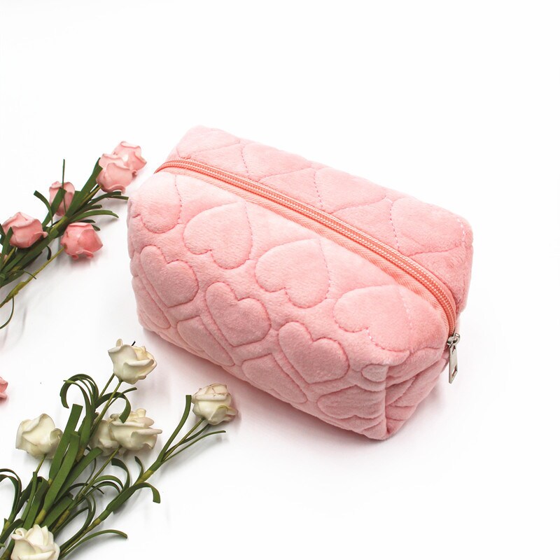 1 Piece Simple Series Cute Heart Polyester Women's Makeup Bags 